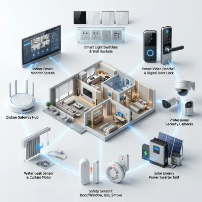 Whole House Smart Series Product Set Hotel Electric Curtain Zigbee Tuya Wifi Power Switch Home Control Product Set