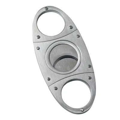 Custom Logo Stainless Steel Foldable Guillotine Eco-Friendly Modern Silver Cigar Knife Cutter Set Premium Cigar Accessories
