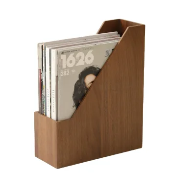Natural Wood Book Organizer Holder Wooden Bookend for Desk