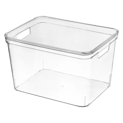 Hot Sale in Transparent Storage Box with Handle Transparent Kitchen Storage Box with Lid
