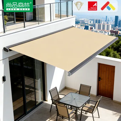 Aluminum Curved Arm Awning Folding Sunblock Sunshade Shop Parking Retractable Full Cassette Awning