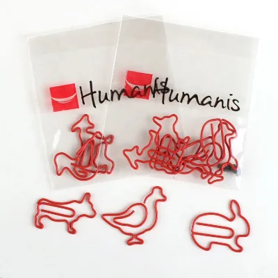 19 Years Factory Custom Animal Bookmark Red Chickens and Ducks Dog Rabbit Paper Clips