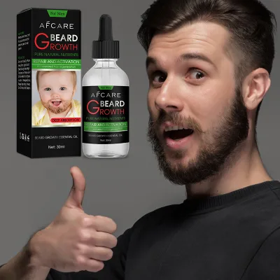 Korean Organic Beard Growth Oil for Men Custom Logo Vegan Herbal Ingredients Liquid Formula for Smooth Natural Thicker Beards