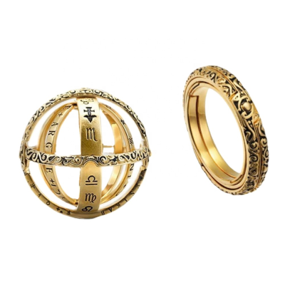 2021 Vintage Astronomical Ball Rings for Women Men Creative Complex Rotating Cosmic Finger Ring