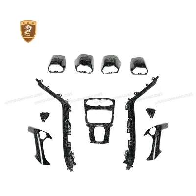 Dry Carbon Fiber Car Dashboard Cover Centre Console Panel Interior Trims Outlet Vent Cover Trims for Lamborghini Huracan LP610