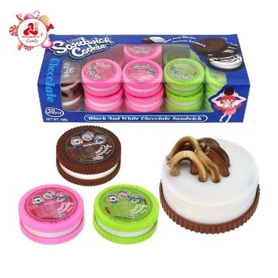 Black and White Sandwich Cookie Shape Squeeze Chocolate Jam Candy