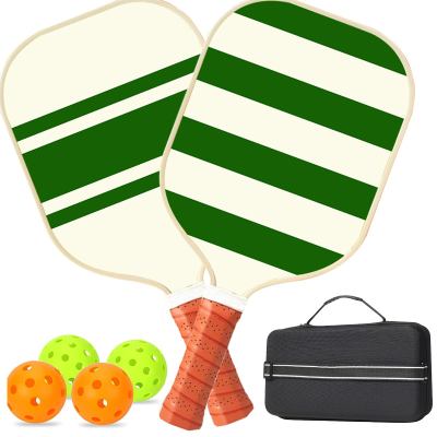 Factory Direct Geometric Plaid Stripe Printed Patternpick Ball Racket Customizable Cross-Border Fiberglass Vick Sporting Goods