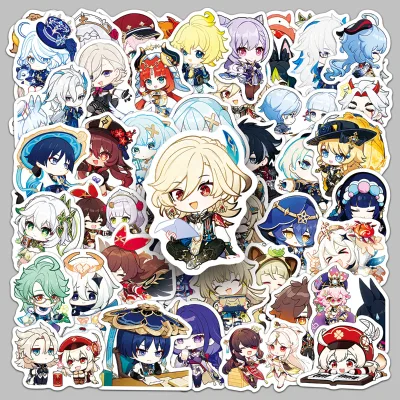50pcs Factory Hot Vase Stickers Waterproof Decoration Funny Cartoon Q Version Genshin Impact Stickers
