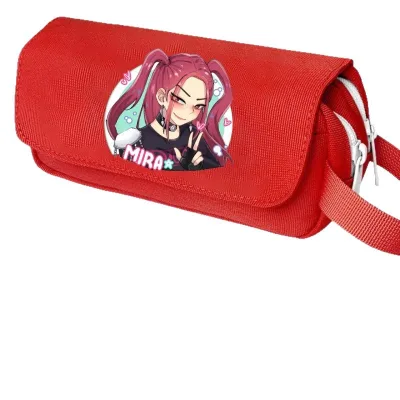 Linda 2025 best selling Monster Hunt cartoon print large capacity double-layer handheld pencil case student stationery bag