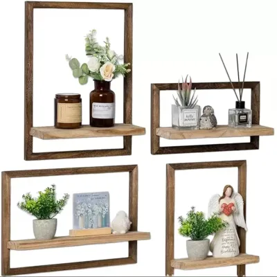Paulownia Wall-mounted Storage RackPicture Frame Wall Shelf