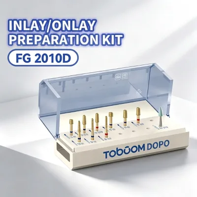High Speed Dental Handpiece 10pcs Kit Inlay Onlay Preparation Full Ceramic Inlay Tooth Preparation Bur Kit FG2010D