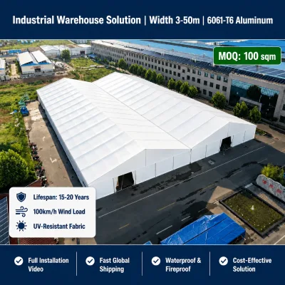 Modular Aluminum Alloy Tent Heavy Duty Warehouse Storage Tent 20x40m 30x50m