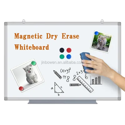 24x18 Inch Office Classroom Magnetic Dry Erase Board Message Presentation Aluminum Frame Portable Wall Hanging Small Whiteboard