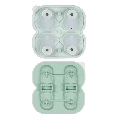 Sustainable Penguin 3D Silicone Ice Cube Tray 4 Animal Ice Cream Maker Freezer Ready for Frozen Ice Hockey Food Freezer Use