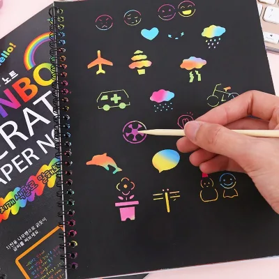 Glow-in-the-Dark Scratch Art Book Paint for Birthday Party Festival Scratch Art Colorful Drawing Paper Wholesale