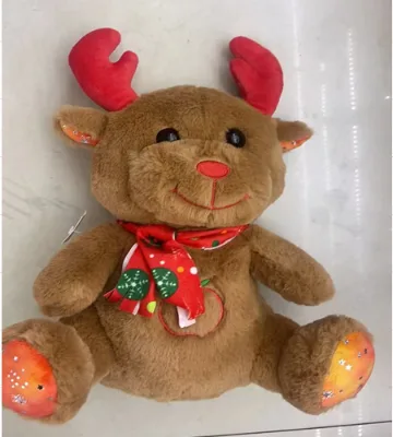 Christmas Family Plush Toys Cute Santa Moose Bear Penguin Soft Plush Stuffed Animal for Christmas Decoration