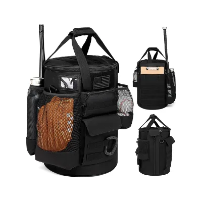 Factory Price Tactical Large Capacity Baseball Coaching Bucket Bag with Molle Webbing and Multi-pocket