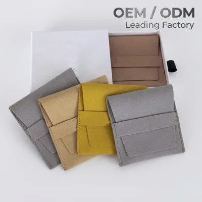 LOGO Customized Microfiber Pouch Card Paper Slide Box Magnetic Flip Box Paper Handle Bag Jewelry Packaging Set