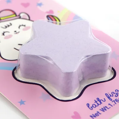 Organic Spa Bath Bomb with Rich Bubble Fizzy Lavandula Star Custom Packaging Moisturizing Clamshell Bath Bomb