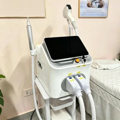 Professional 2 in 1 Diode Hair Removal Beauty Salon Device Carbon Peeling Tattoo Removal Ice Diode Hair Removal Machine