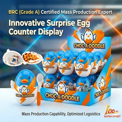 BRC a Certified Surprise Egg with Premium Toy Inside - Bulk Wholesale Chocolate Swirl Confectionery Mass Production Expert