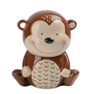 Ceramic Monkey Piggy Bank 7inch