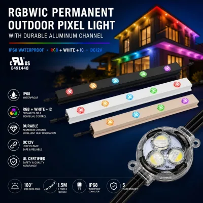 50mm RGBW Pixel Light IP68 Smart Outdoor LED Lighting For Shopping Center Retail Storefront And Commercial Facade Decoration