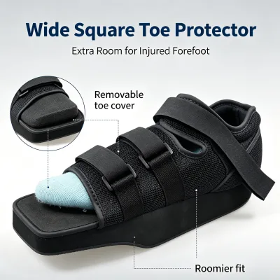 Adjustable Offloading Rocker Sole Heel Weight Bearing Walking Boot for Metatarsal Fracture & Bunion Recovery
