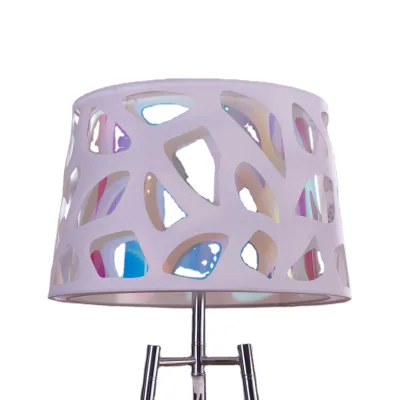 China Factory Tripod Floor Lamp Morden Metal 3 Legs Floor Lamps Standing Indoor Lighting With Laser Cutting PVC Lampshade