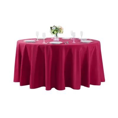Wholesale Handmade Customizable Round Polyester Tablecloth-Durable & Reusable for Weddings Parties Dining Banquets