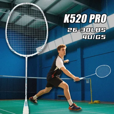 K520PRO Full Carbon Badminton Racket 4U G5 28lbs Pre-Strung Secondary Moulding Professional Unisex Sleek Style Ideal Gift Pro