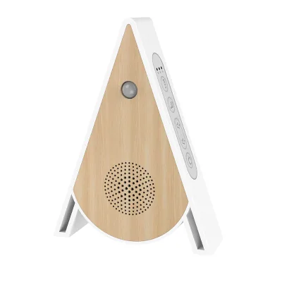 Triangular Human Body Induction Nature Sound Box ABS Wood Grain Print Decor for Garden or Bathroom