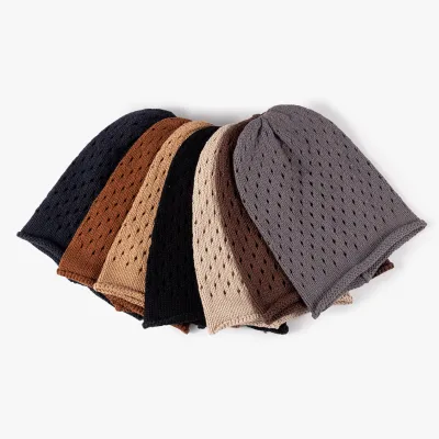 Autumn Winter Woolen Needle Hat Fashionable Versatile Warm Outdoor Ski Hat Cut-out Cat Ear Design Plaid Custom Winter Hats