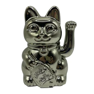 Factory Direct New Wave Lucky Cat 15cm Plastic Fortune Cat Custom Home Feng Shui Decoration Cat Ornament for Gifts
