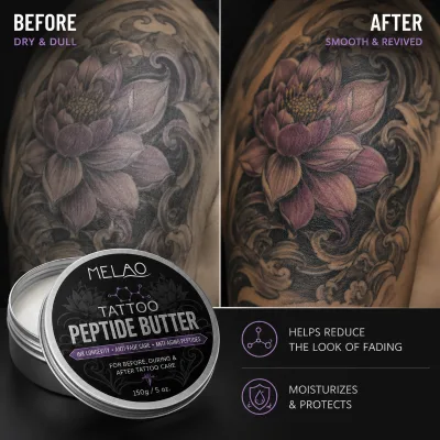 Wholesale Tattoo Peptide Butter for Before During After Care Ink Longevity Color Brightening Daily Tattoo Care Butter