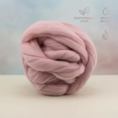 Handcraft Natural Hebei Combed Merino Tops White and Dyed Mercerized Wool 65-110mm 19-32mic