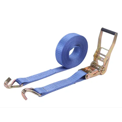 Length Ratchet Tie Down Blue Cargo Lashing Customized Length Ratchet Tie Down Cargo Lashing Belt 2 Inches Ratchet Strap for Car