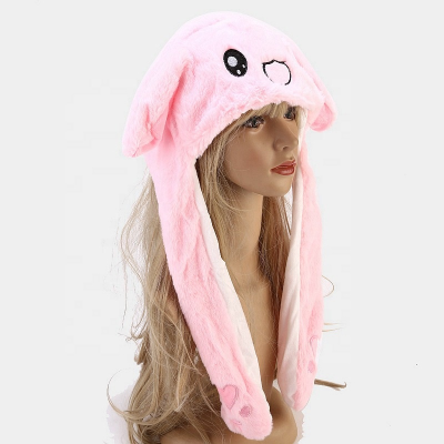 Hot Selling New Design Cute Winter Warm Soft Penguin Bird Animal Stuffed Ear Moving Jumping Plush Hat with Ears