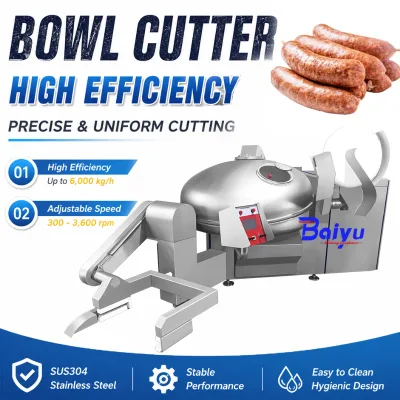 Baiyu OEM Custom Bowl Cutter SUS304 Meat Chopper Emulsifier Machine with CE FDA Certificate