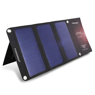 PowerGreen HW-SP6 21W 2 USB Ports Folding Solar Charger Quick Charge Portable Power Bank Trekking Flexible Panel Outdoors