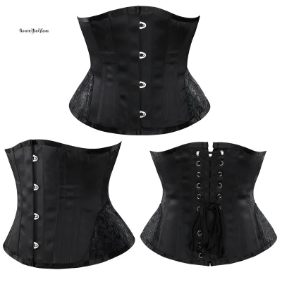 Elegant Underbust Sexy Waist Cincher Vintage Corselet Corset Slim Ladies Party Wear Body Shaper Satin Bustier Top XXS to XXXXXXL