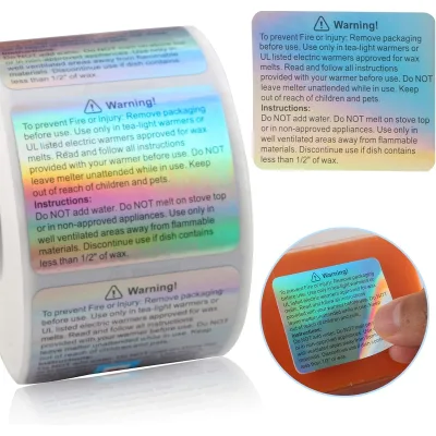 Rainbow Candle Warning Stickers Waterproof Oilproof Labels for Clamshell Packaging Personalized Fragrance Candle Making Tags