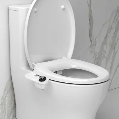 Self-Cleaning Dual-Nozzle Bidet Attachment, Non-Electric Adjustable Pressure for Toilet & Feminine Use