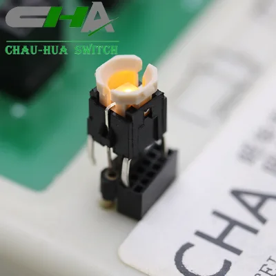 C601A-30L Red / Yellow / Blue Led Illuminated Momentary Bugle Form 6 Pin 1NO Tact Switch