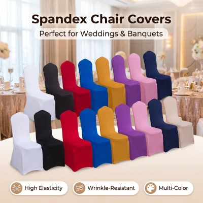 Hot Selling Thickened Elastic Spandex Chair Cover Multiple Colors Customized Polyester Chair Cover For Wedding Party Events