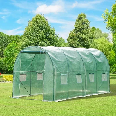 Distributor Bulk 4x3x2m CE Green PE 19-25mm Galvanized Steel Zippered All Weather Home Backyard Herb Poly Tunnel Greenhouse