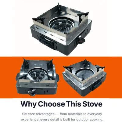 Wholesale Portable 6-Wick Oil Stove Adjustable Flame New Fuel Technology No Gas Safe Liquid Oil Camping Cooker