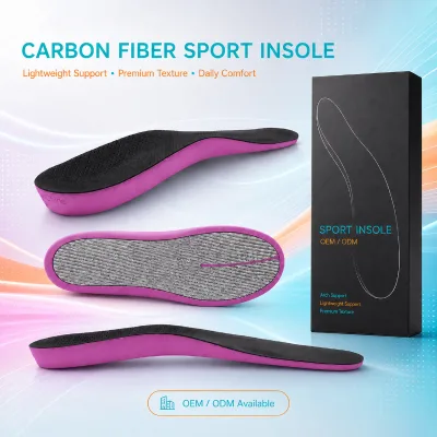 Custom Logo Carbon Fiber Insole Ultra-light Shock Absorbing Sport Shoe Insoles Comfort Carbon Plate Inserts for Athletics