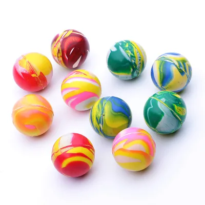 Manufacturer Wholesale 32mm Solid Rubber Elastic Ball Tie-dye Colorful Bouncing Ball Toys