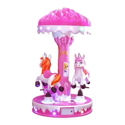 Baby Bear Amusement Park KIDS Friendly Three-seat Stainless Steel Coin-operated Carousel Game Machine Universal Plug 110/220V 1